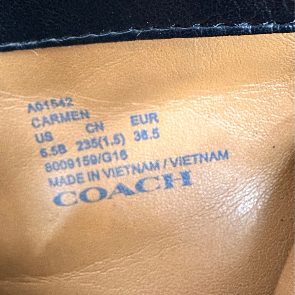 Coach Carmen Boots Size 6.5 B Black Leather Suede Low Heel - Picture 8 of 10